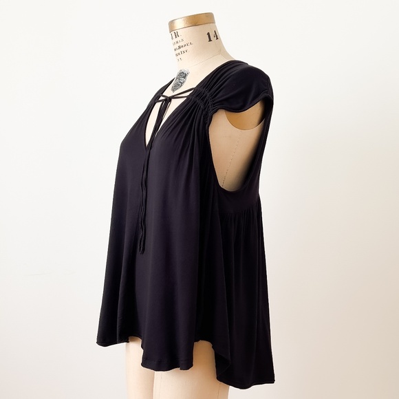 Free People Back in Town Black Top - Large Whimsigoth Boho Indie Goth - Picture 4 of 9